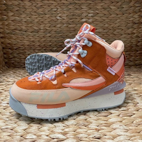 Fila Renno Multi Trekking‎ orange/pink colorway with a chunky platform sole